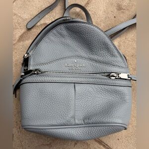Kate Spade Light blue pebbled Leather mini Backpack